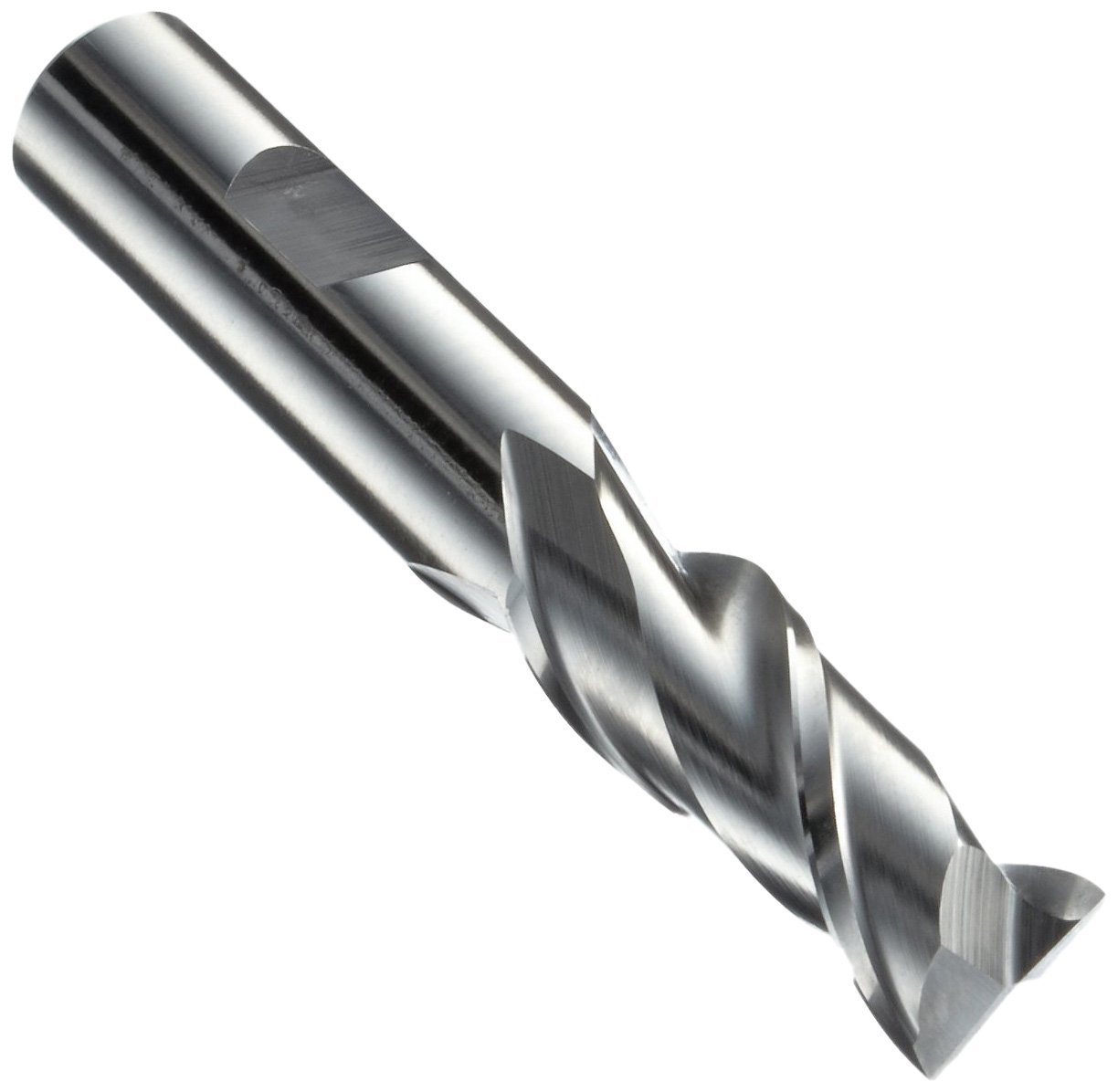 5110605 High Speed Steel (HSS) Square Nose End Mill, Inch, Weldon Shank, Uncoated (Bright) Finish, 30 Degree Helix, 2 Flutes, 2.6875" Overall Length, 7/16" Cutting Diameter, 3/8" Shank Diameter