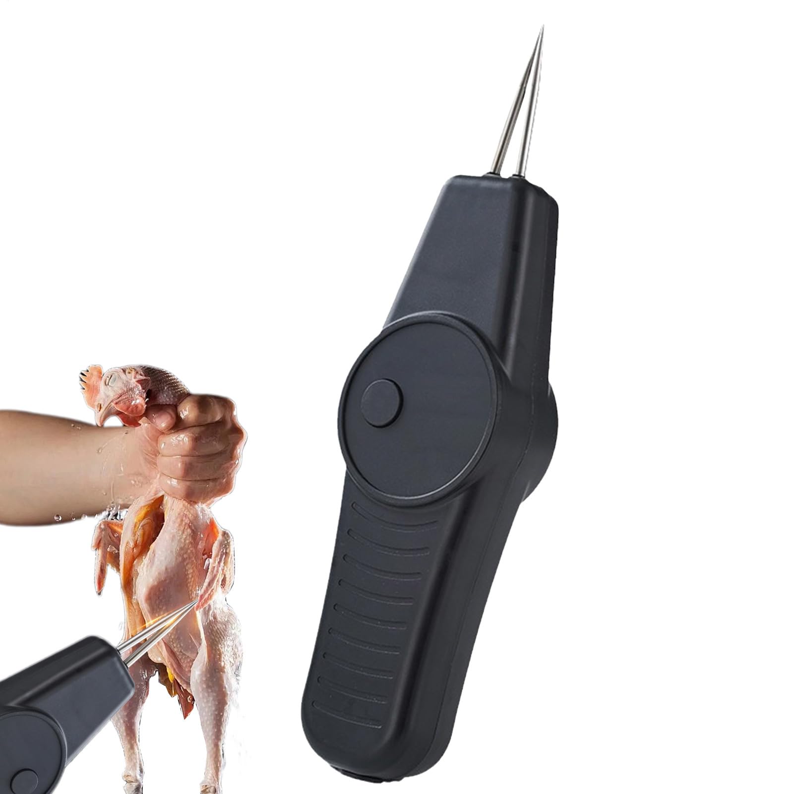 Handheld Chicken Plucker, Hair Removal Tool, Stainless Steel Defeatherer, Manual Quill Extractor, Ideal for Poultry Processing, Farm Use, Butcher Prep, Outdoor Cleaning Task