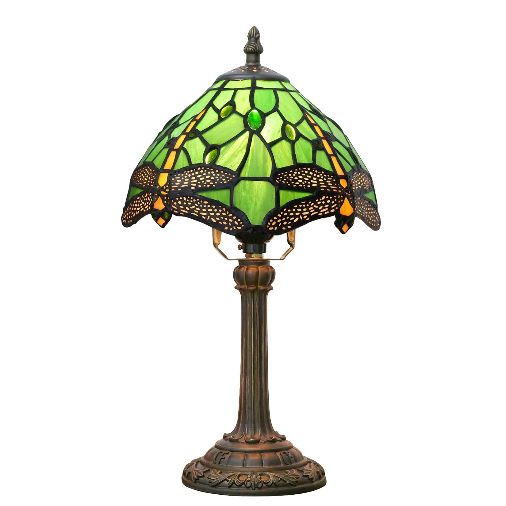 ステンドグラス　ティファニーランプ⭐︎グリーン⭐︎とんぼ Amazon.co.jp: ティファニースタイルのステンドグラステーブル