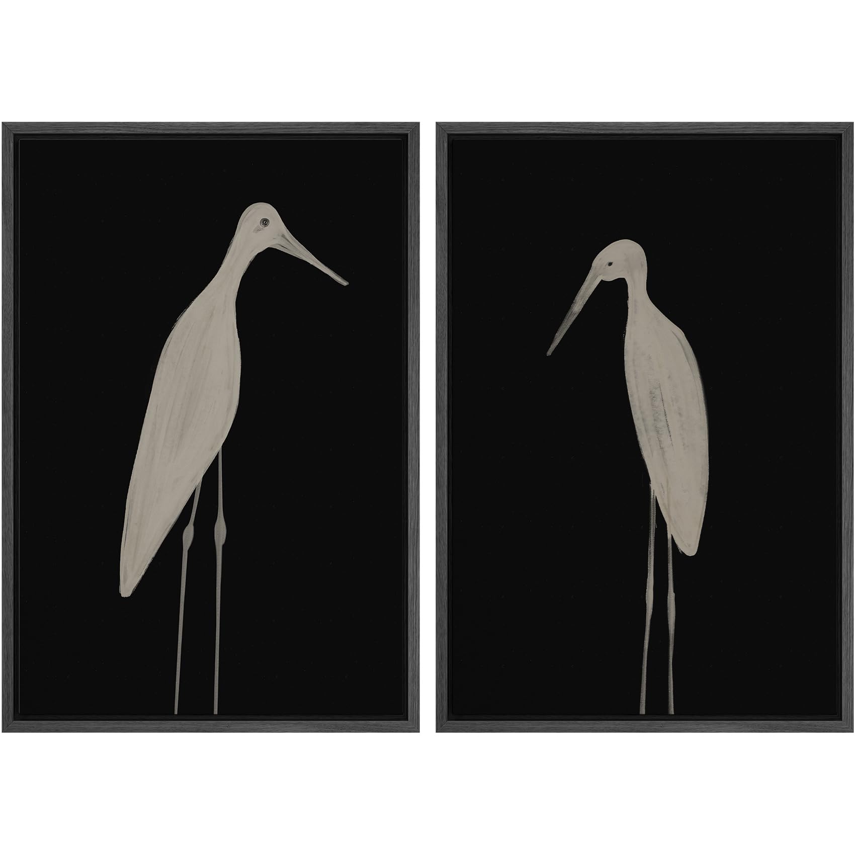 MUDECOR Framed Canvas Print Wall Art Monochromatic Gradient Abstract Minimalist Gray Illustrations Modern Art Decorative Bohemian Colorful Chic for Living Room, Bedroom, Office - 16"x24"x2 Black — view 8