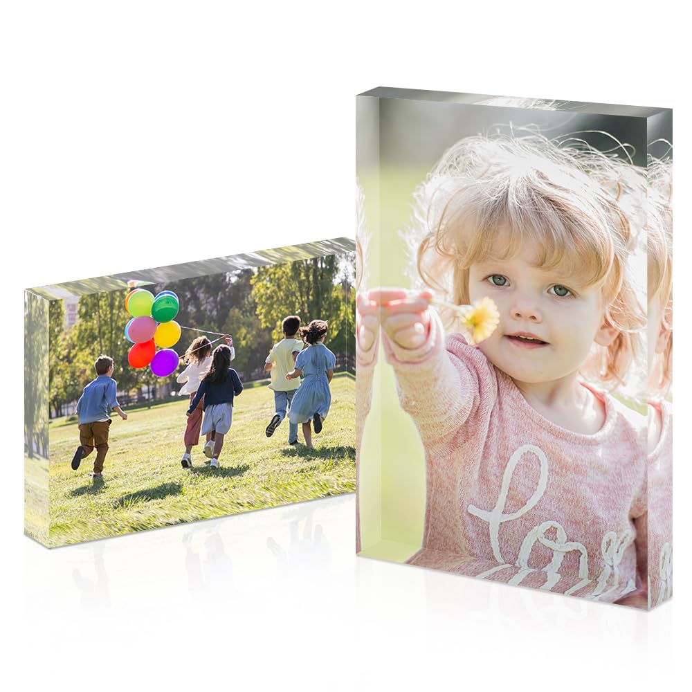 Custom Acrylic Photo Block Plaque Personalized Picture Gifts for Him Her Family Birthday Anniversary Keepsake Acrylic Photo Frame