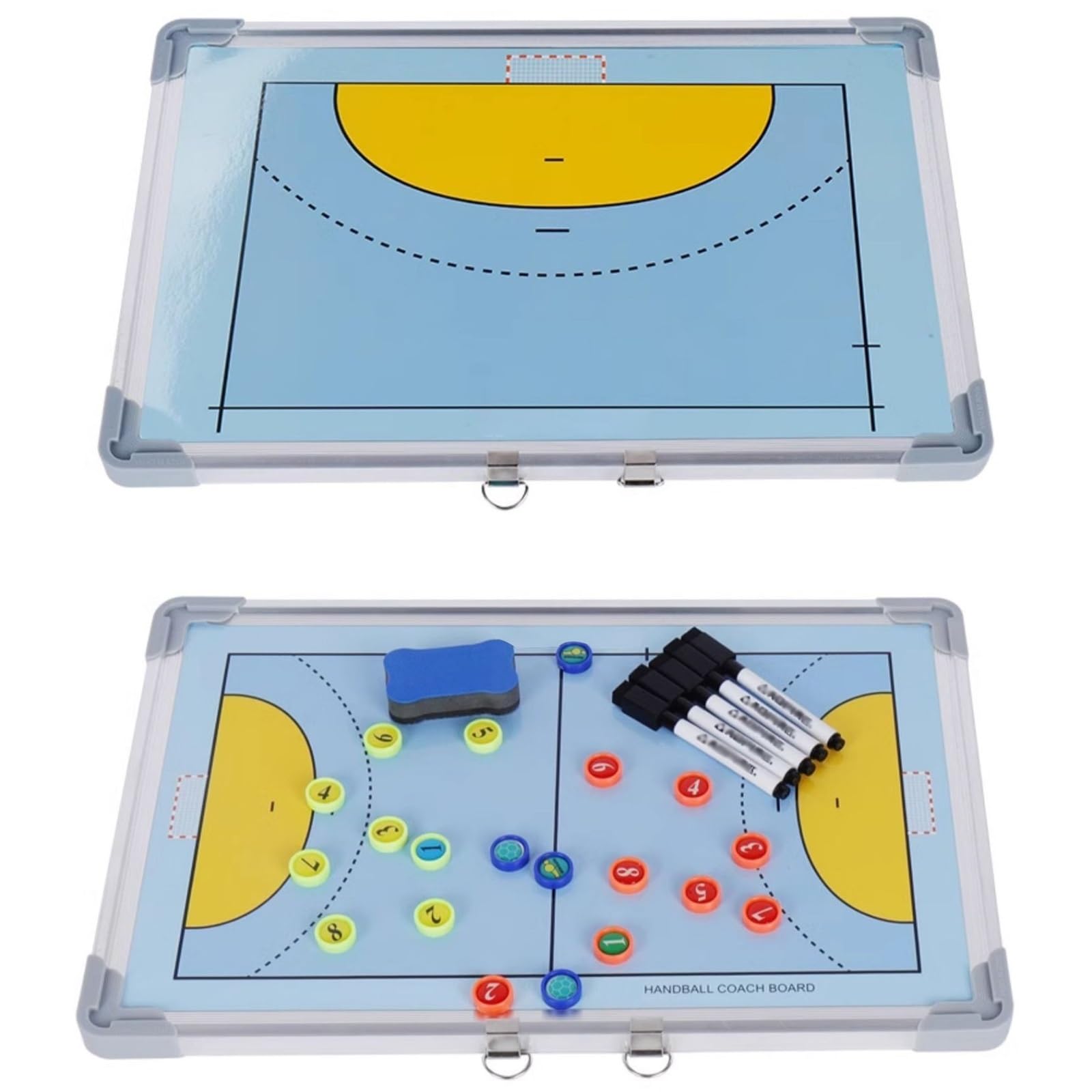 Professionelles Trainer Taktiktafel Fußball, Handball Taktikboard, Inklusive Markern und Schwamm, zum Aufhängen Geeignet, Ideal für Training und Unterricht
