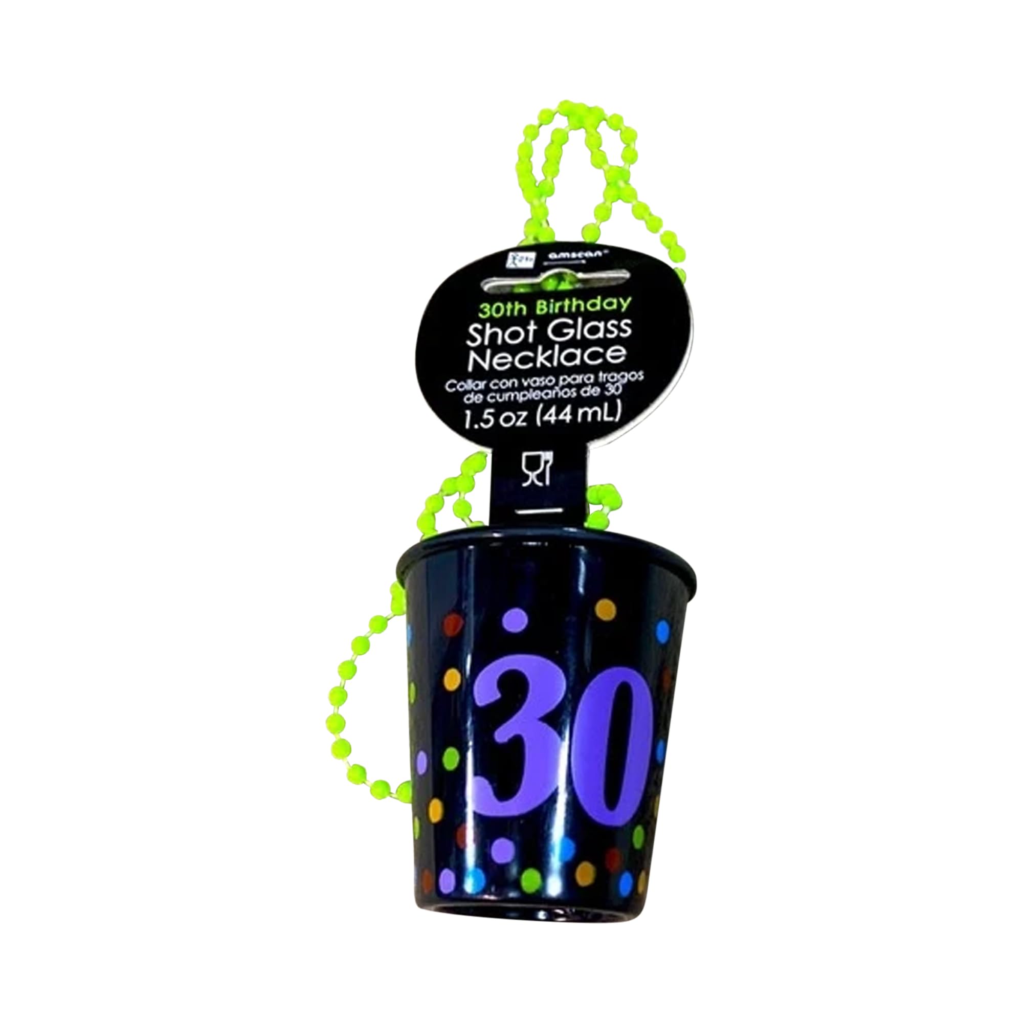 Amscan Multi-Colour 30Th Birthday Necklace Shot Glass