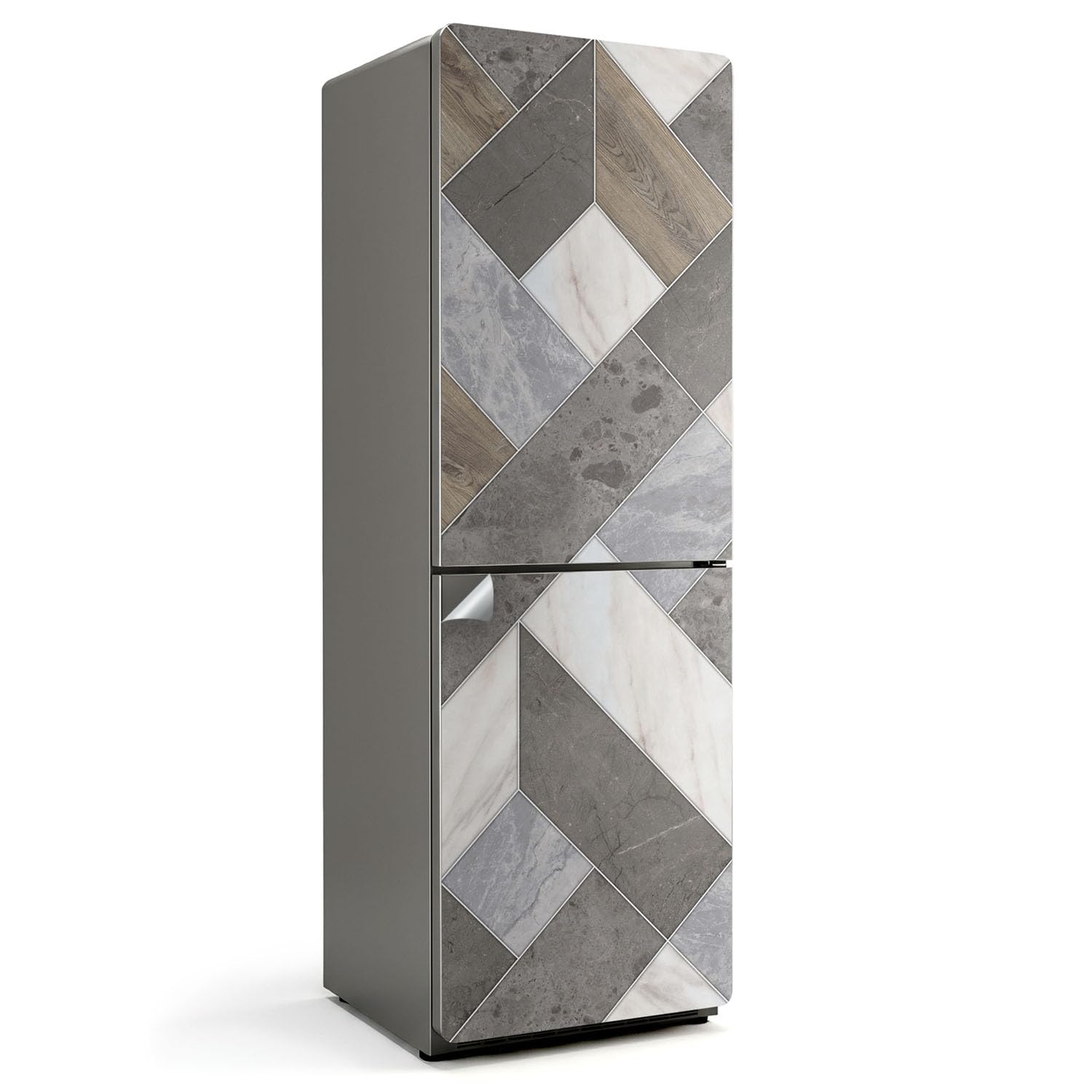 Décalcomanie pour cuisine moderne et relooking frigo motif carreaux