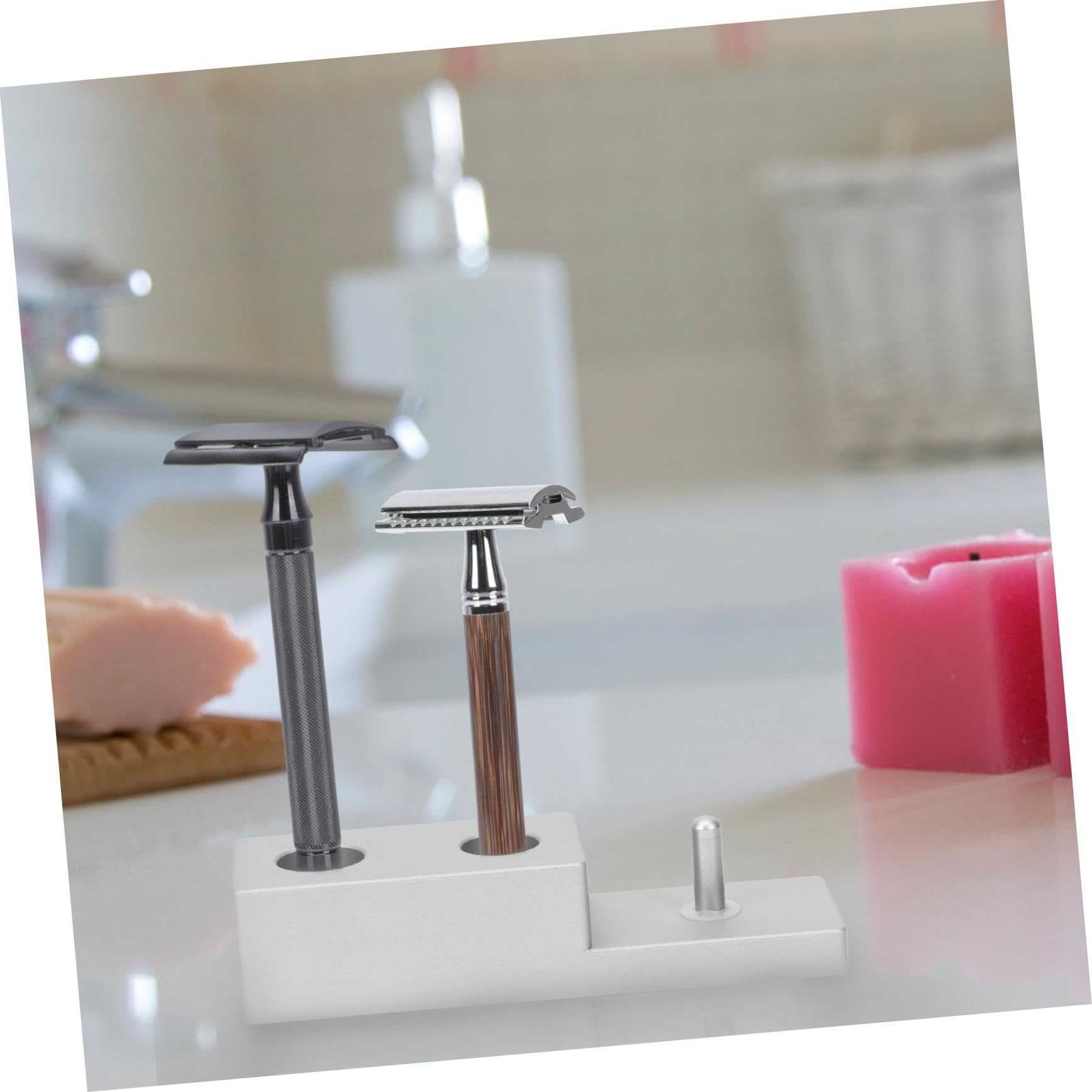 Healeved 3piezas Soporte De Soporte Para Brochas y Maquinillas De Afeitar Organizador De Baño Para Hombres Diseño Práctico y Duradero
