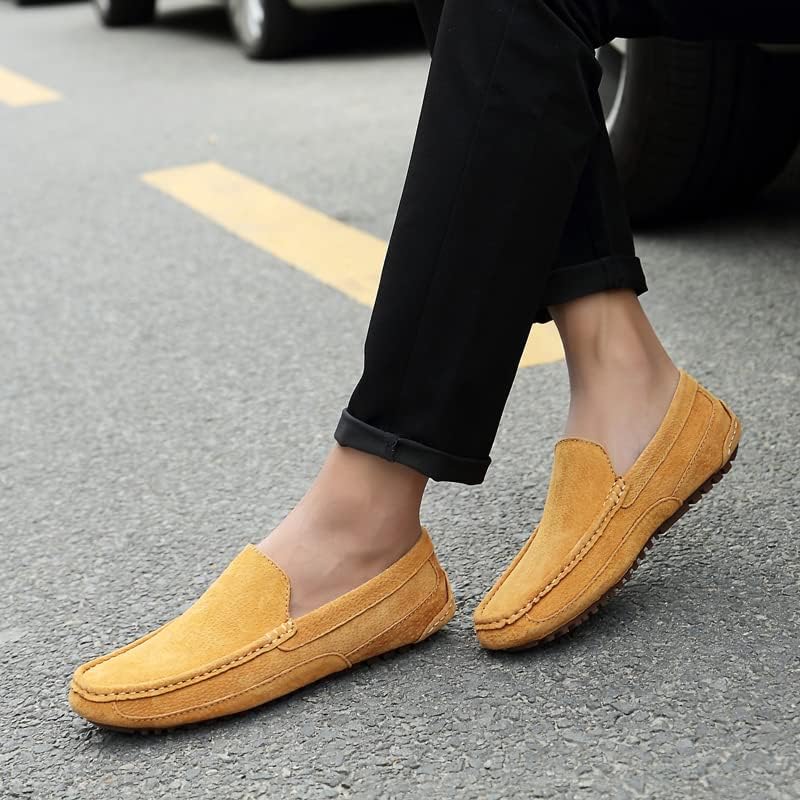 Mens Casual Penny Shoes Suede Leather Loafers Moccasins Slip On Flats Driving Shoes4