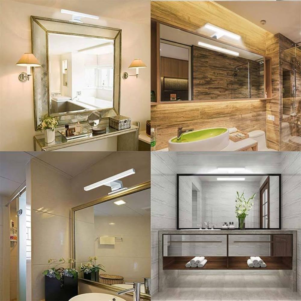 BarcelonaLED Aplique de Espejo Lámpara de Baño LED para Maquillaje Armario Mueble 5W 30cm IP44 Luz Blanco Neutro 4000K 325LM luminación Moderna y Eficiente para Espejo de Baño, Mueble o Pared