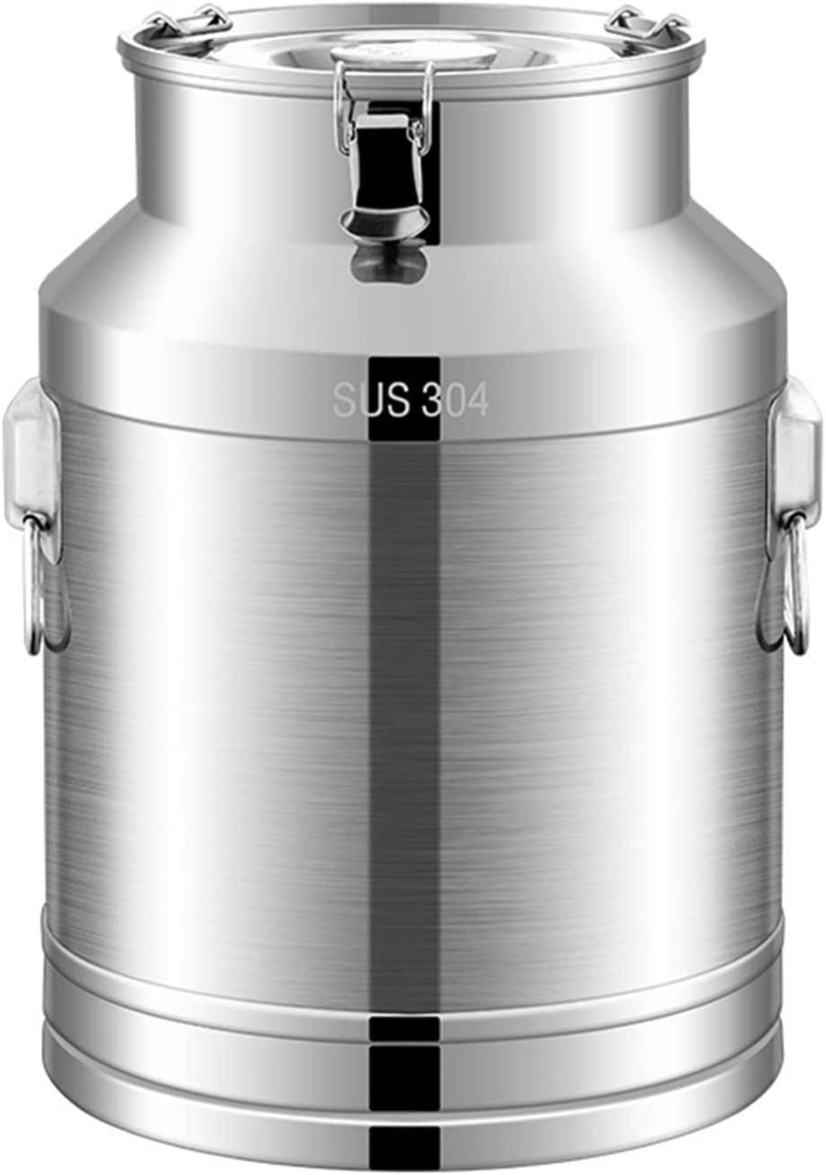 SaryEdge 304 Stainless Steel Milk Can Pail Bucket Jug Oil Barrel Milk Bucket with Silicone Seal Lid for Liquid Storage/Transporting,58L,58L