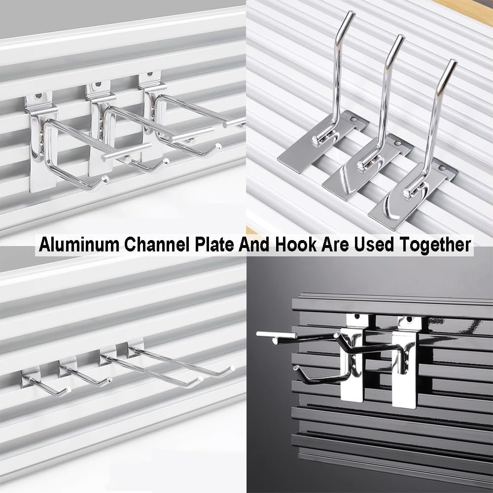 PVC Plastic Slatwall Panel, Accessories Stores Shows Slat Wall Panels, Wall-Mounted Pegboard Display Stand， Selling Rack Organizer for Store Home(40X1.5X22cm/15.7X0.6X8.7in-5pcs)