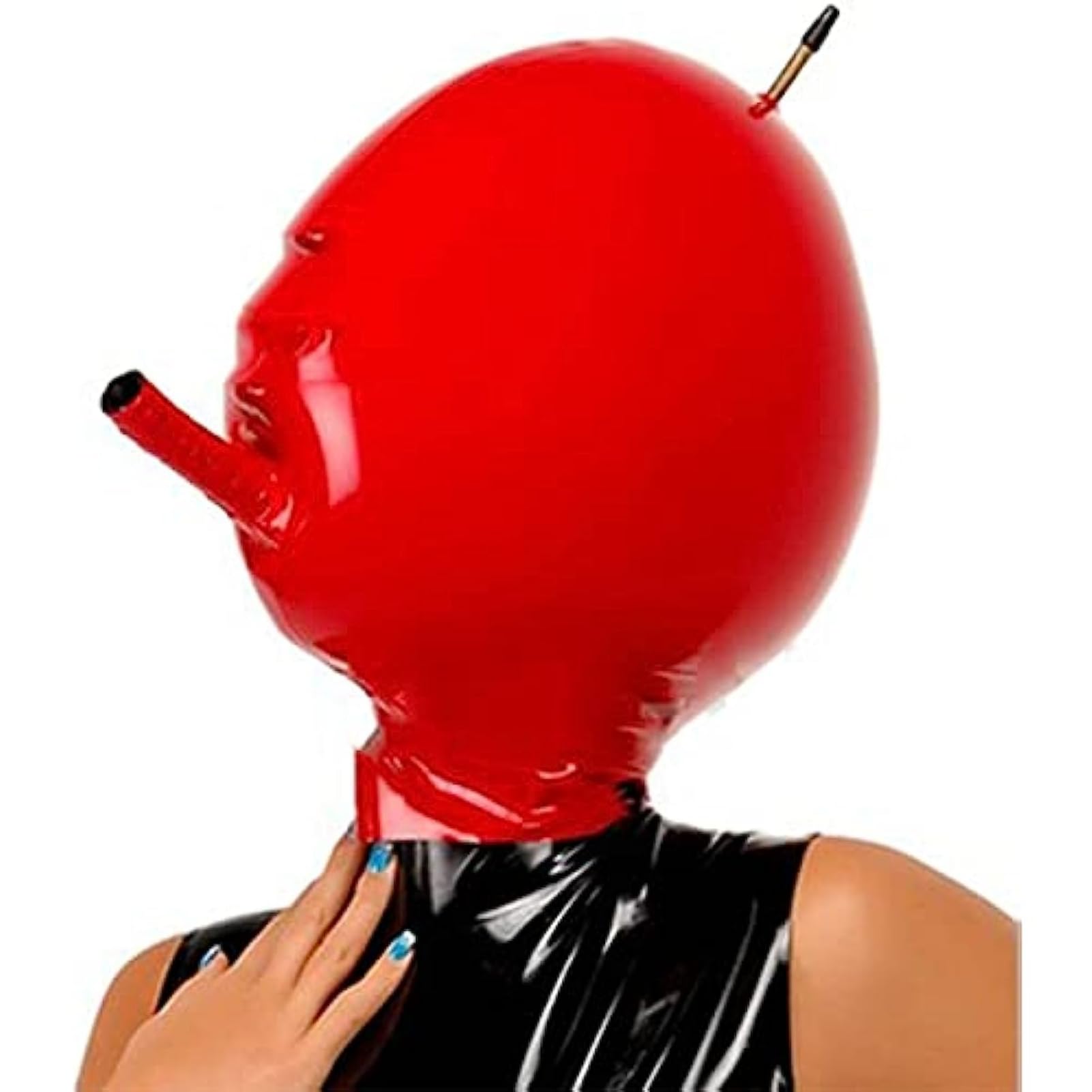 Masque en latex gonflable fétiche pour performance et club - 4