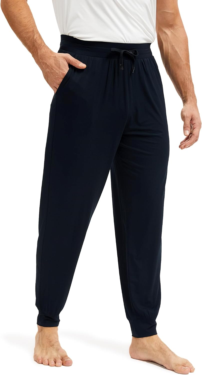 GYS Men's Pajama Pants Bamboo Viscose Soft Joggers Sleep Bottoms with Drawstring and Pockets