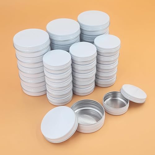 Miniatura 5 de Thintinick 32 latas redondas de aluminio con tapa de rosca, frascos de metal vacíos para especias y bálsamo labial, recipientes de almacenamiento de