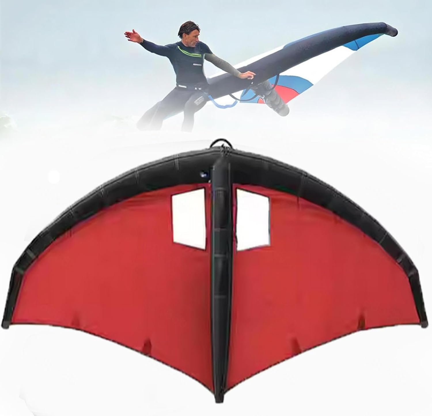 Windsurfing Inflatable Wing,Wind Wingfoil and Hydrofoil Board, Handheld Surf Sail, with Window, for Water Sports, Kiteboarding, Surfing