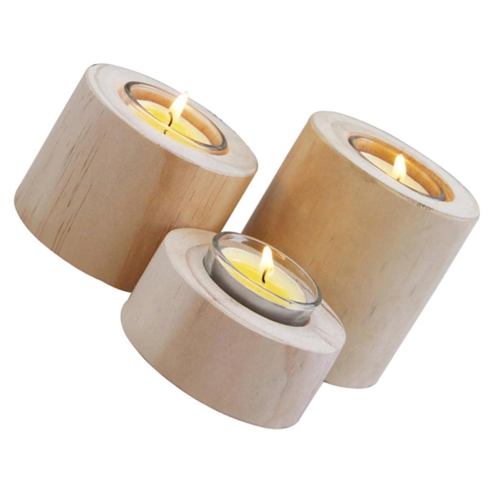 Portacandele Supporto portacandele da 3 Pezzi con Decorazione Vintage in Tazza di Vetro Decorazioni per la mensola del Camino