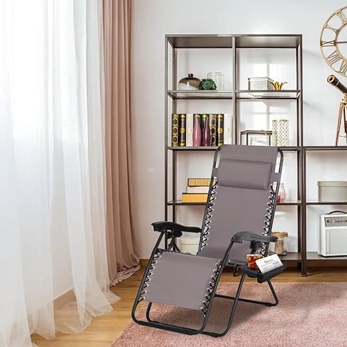 Miniatura 4 de Evron Bandeja para silla de gravedad cero, portavasos para silla de salón de gravedad cero, diseño colgante de bolsa reclinable, bandeja con clip en