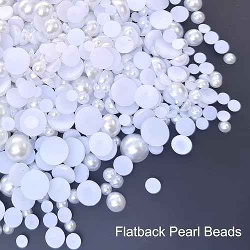 Miniatura 3 de Cuentas de perlas de parte trasera plana para manualidades, cuentas de media perla de 568100.472 in para manualidades, accesorios de bricolaje,