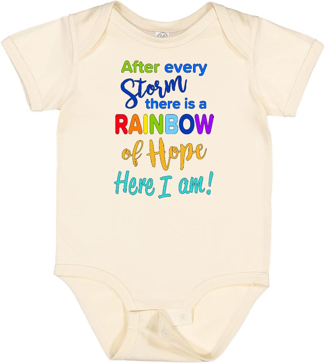 inktastic After Every Storm, There Is a Rainbow Of Hope- Here I Baby Bodysuit