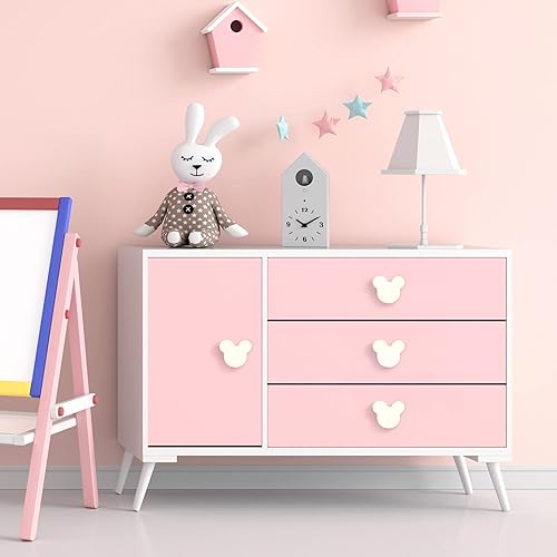 Miniatura 6 de Perillas de madera para gabinete de ratón con 2 tornillos de diferentes tamaños para cajones de aparador, pomos de madera para dormitorio de niños y