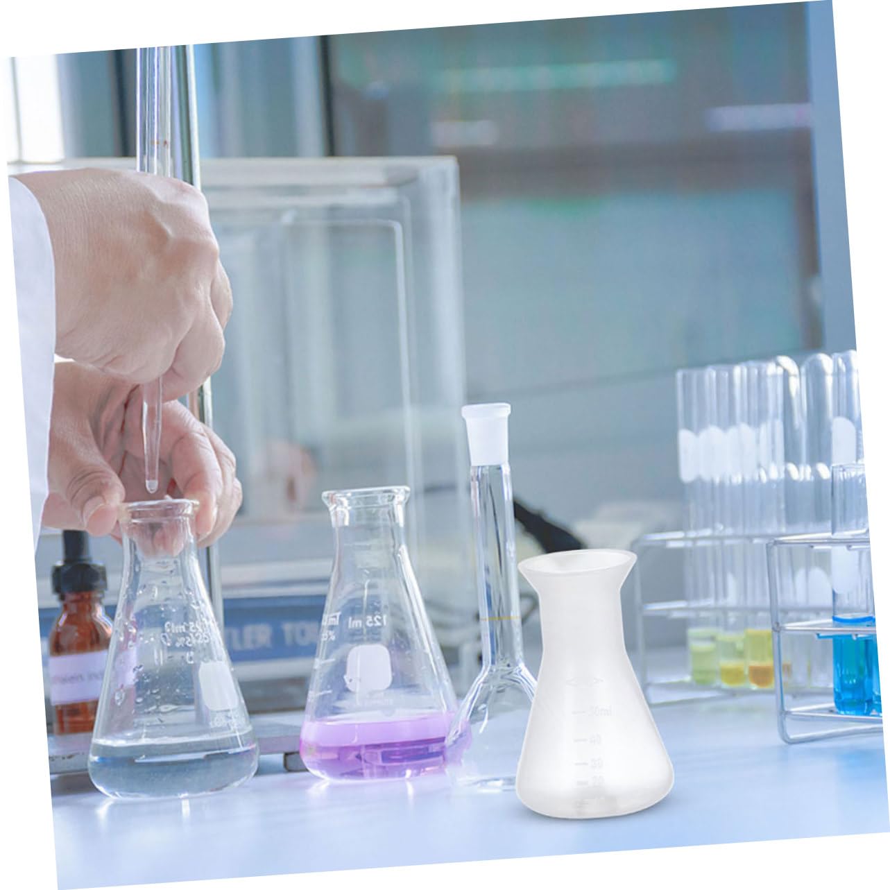 SOLUSTRE 32piezas Erlenmeyer De Plástico Para Frascos Científicos De Diseño Juego De Frascos Para Experimentos Químicos