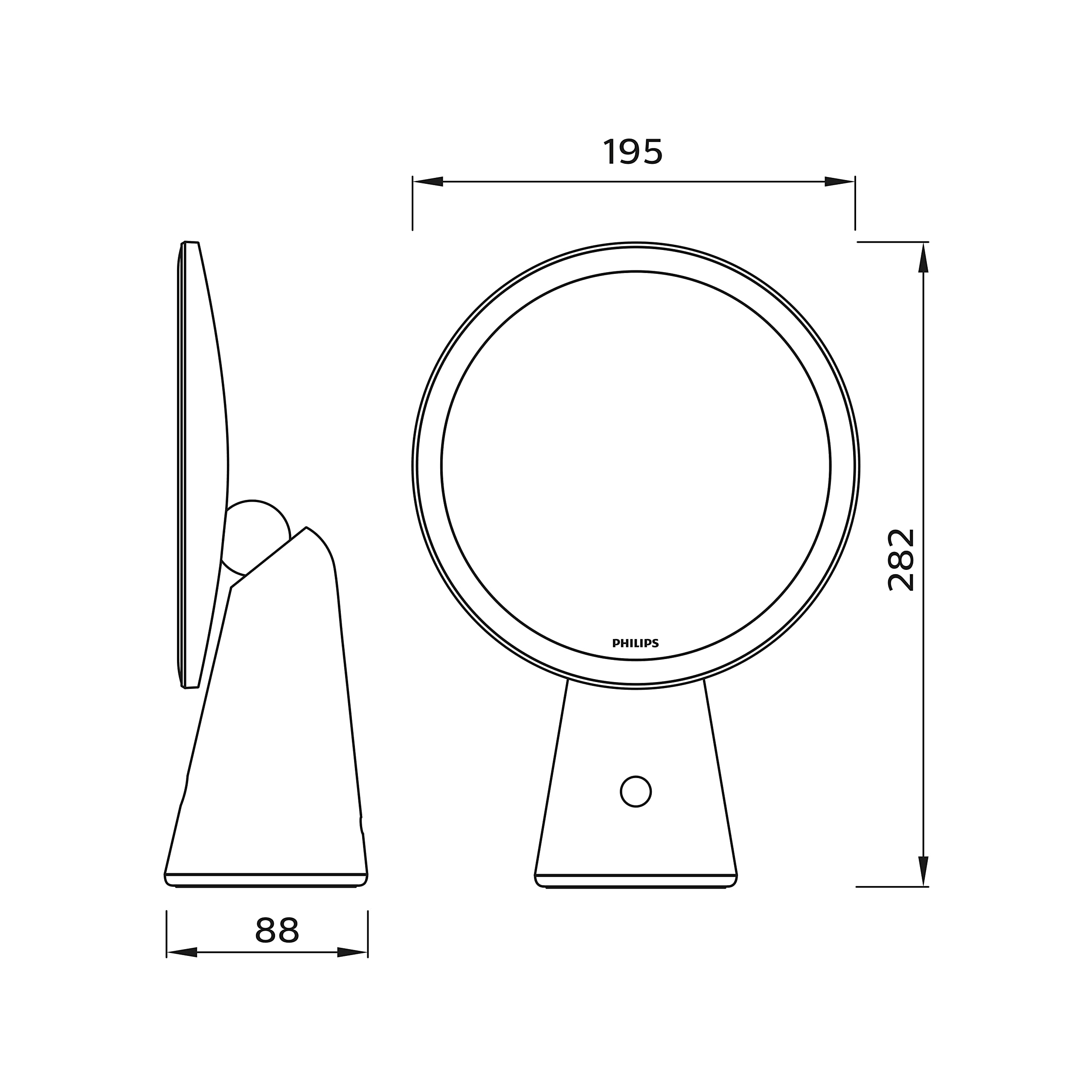 Philips - Lámpara LED rosa de tocador con 3 escenas de luz blanca 4.5W con carga USB
