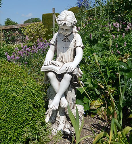 Statues & Sculptures Online Reading Girl 89cm Stone Resin Garden Statue