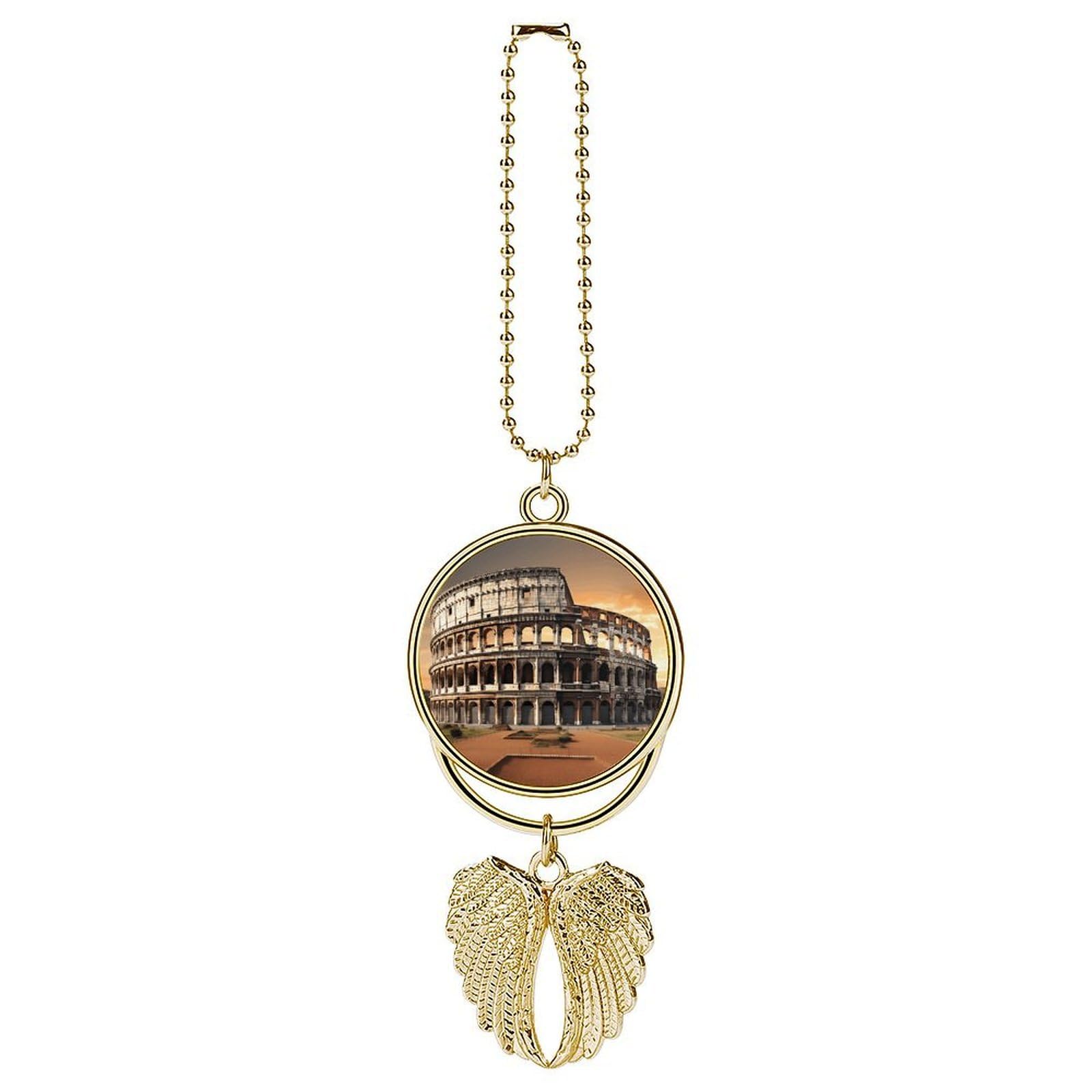 Ancient Colosseum Car Pendant Personalized Car Hanging Ornament Auto Rear View Mirror Hanging Decoration Accessories Metal Cars Interior Ornament for Most Cars Truck SUV