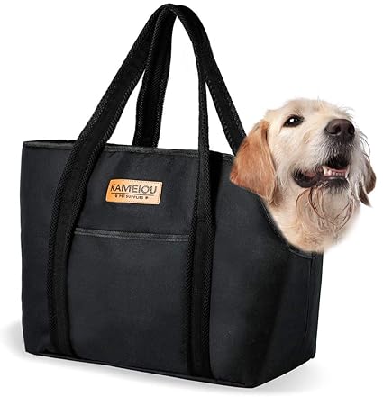 Pet Dog Purse Tote Carrier Bag for Small Medium Dogs Travel Soft-Sided Purse Carriers with Pockets Safety Tether Stand Pedal Portable Dog Sling Tote Carriers Purse for Small Dog Outdoor Doggy Carriers