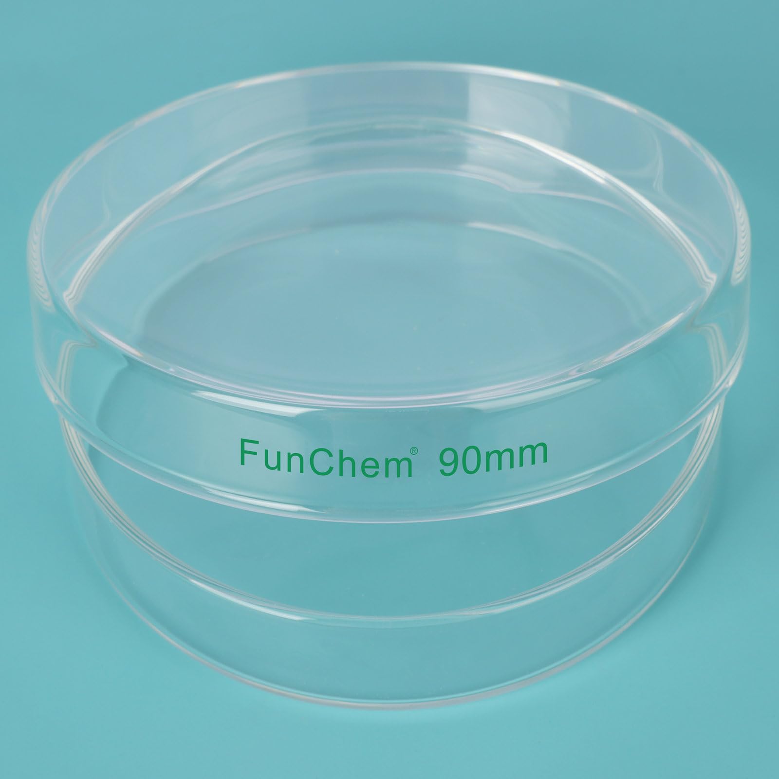 FunChem Lot de 5 boîtes de Pétri en verre avec couvercle, verre borosilicate, coupelles de culture cellulaire autoclavables, boîtes de Pétri de laboratoire, diamètre extérieur 90 mm
