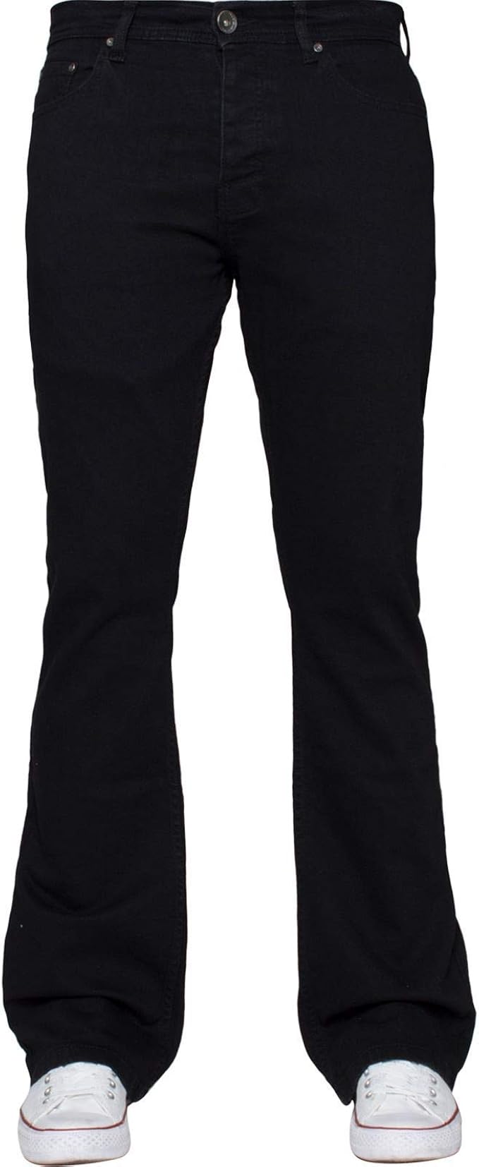 Enzo Mens Bootcut Wide Leg Jeans 