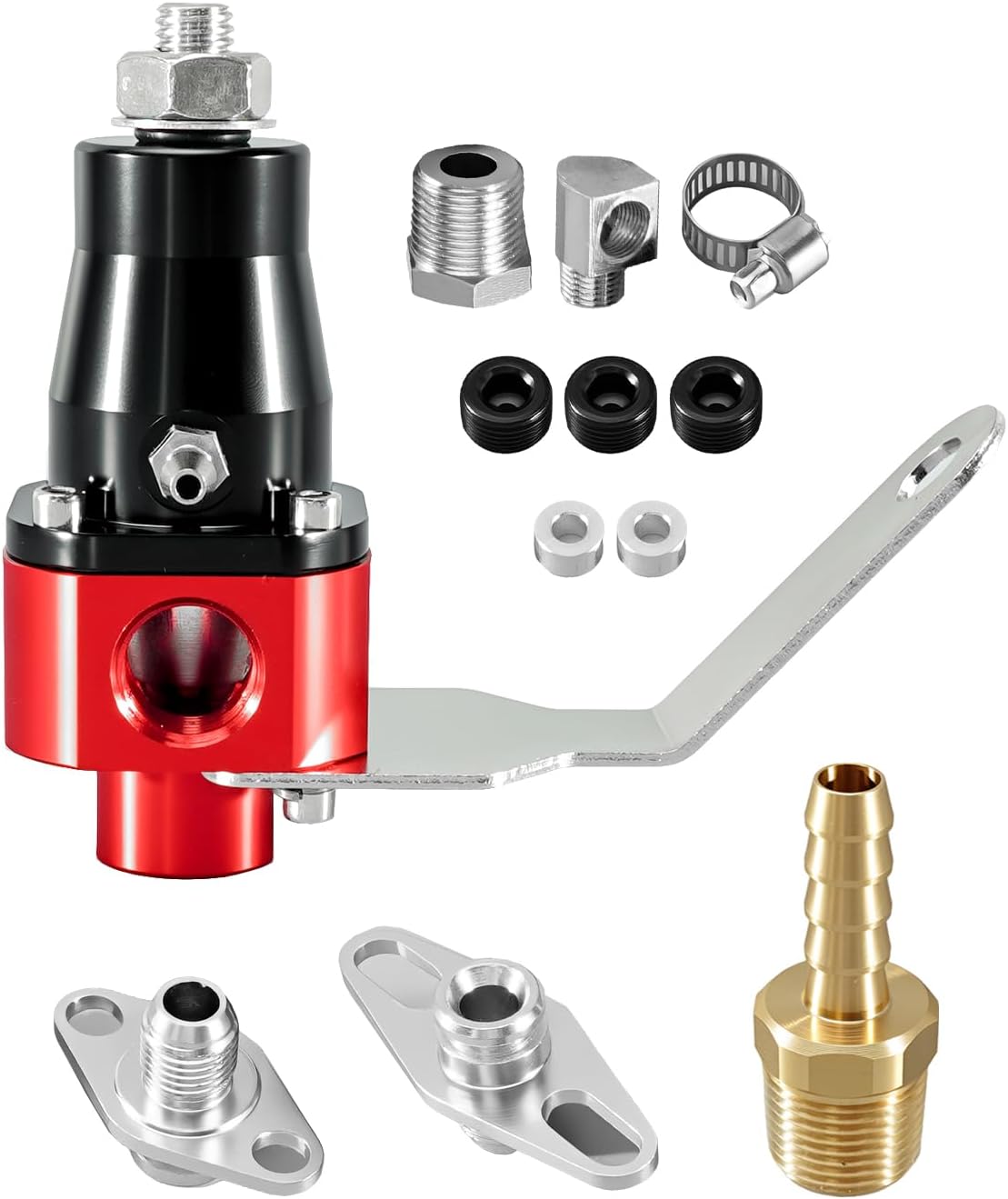 13301 Fuel Pressure Regulator 3-Port 3/8" NPT Adjustable 2-60 PSI Fit for EFI and Carbureted Engines Compatible with Turbo and Supercharged Systems