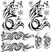 Leoars Tribal Dargon Totem Temporary Tattoos, Totem Full Sleeve Tattoo Sticker, Big Fake Dragon Tattoo, Small Animal Totem Tattoos for Men Women Body Art Makeup, 6-Sheet