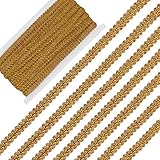Gnognauq 15 Yards Metallic Braid Lace Trim Gold Lace Ribbon Trim for Christmas Halloween Decoration Wedding Bridal, Costume or Jewelry, Crafts and Sewing