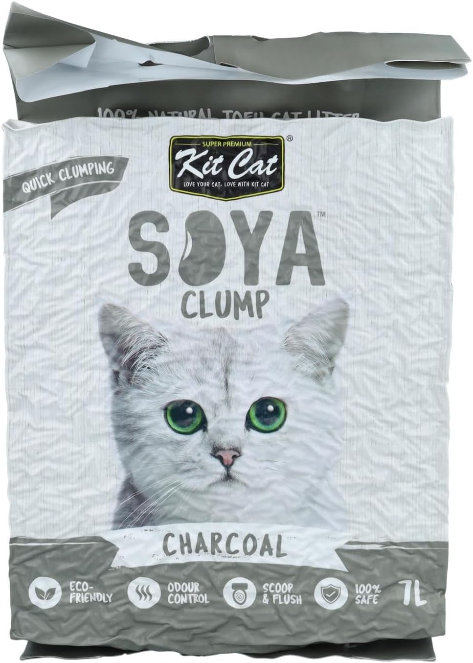 Kit Cat Soya Clump Soybean Litter - Charcoal 7L