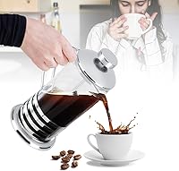 Vista 5 de Prensa francesa Cafetera de acero inoxidable Cafetería de vidrio Filtro francés Té Cafetera Prensa émbolo