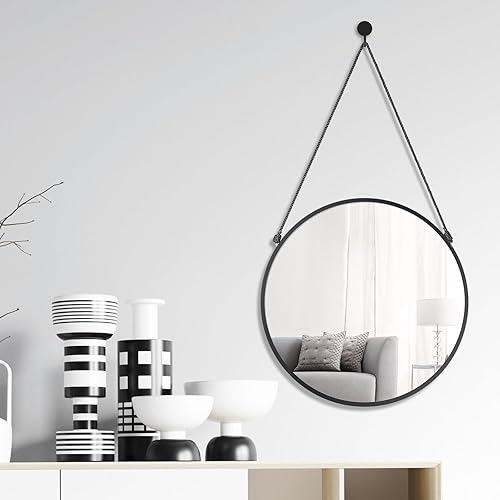 Miniatura 4 de LONGWIN Espejo de corazón colgante negro para decoración de pared, 14.6 x 16 pulgadas, espejos de pared decorativos en forma de corazón negro con