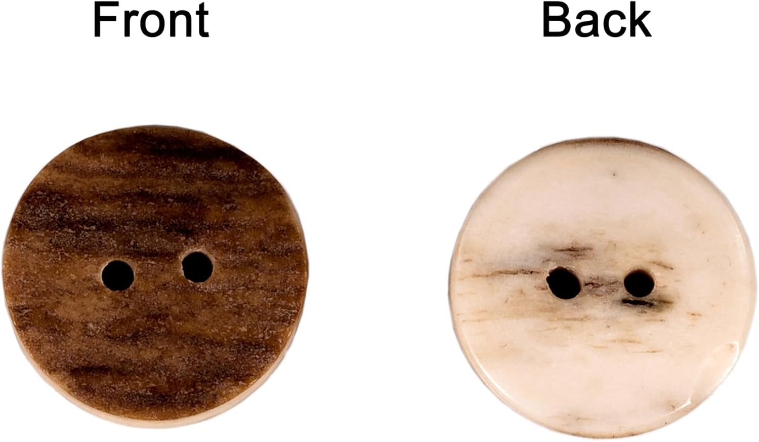Natural Round Shape Deer, Elk Antler Buttons 3 Sizes 5pieces (25 mm (0.98 inch))