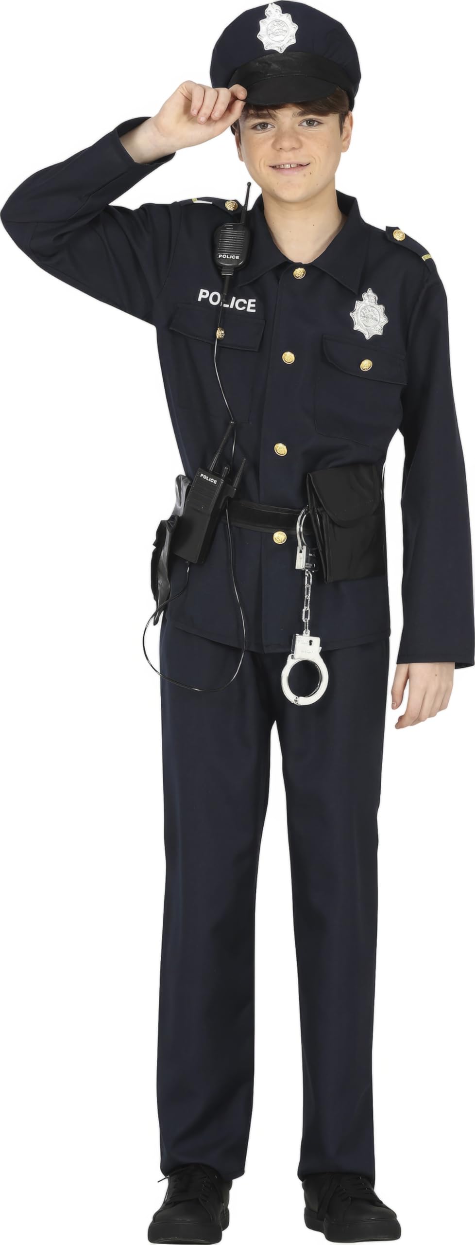 FIESTAS GUIRCA Unisex Children's Police Costume Size 14-16 Years