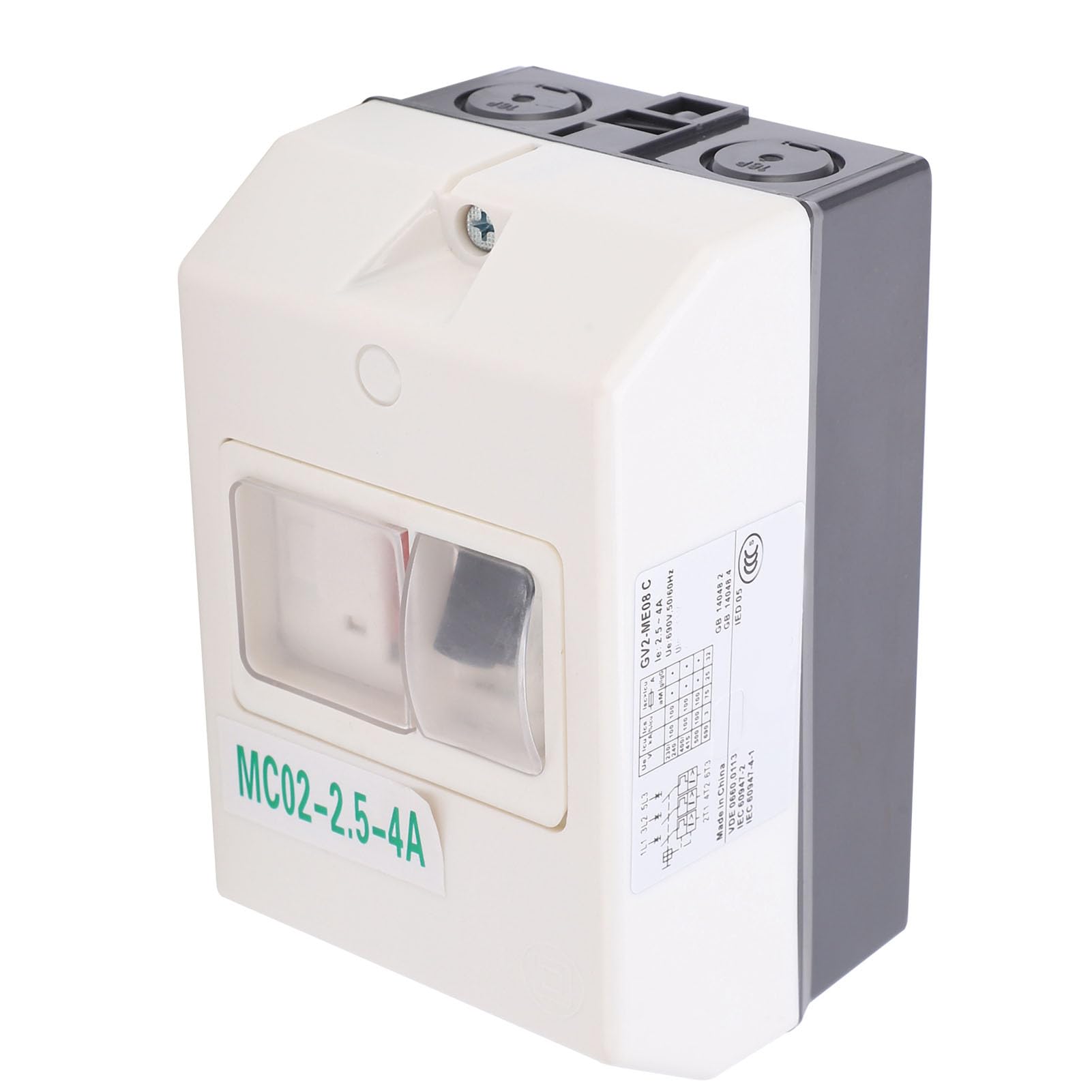 Salvamotore IP55 per Motore Elettrico - Interruttore Automatico di Protezione Impermeabile con Guscio in ABS Modello MC02-2.5-4A