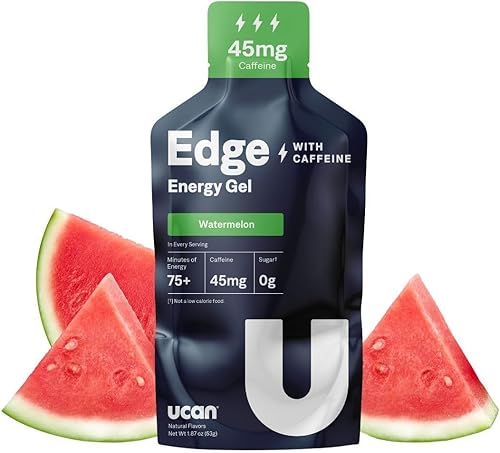 Miniatura 16 de UCAN Edge Energy Gel Shots, chocolate (12 paquetes de 2 onzas) para correr, entrenamiento, ejercicios, fitness, ciclismo, crossfit | Sin azúcar,