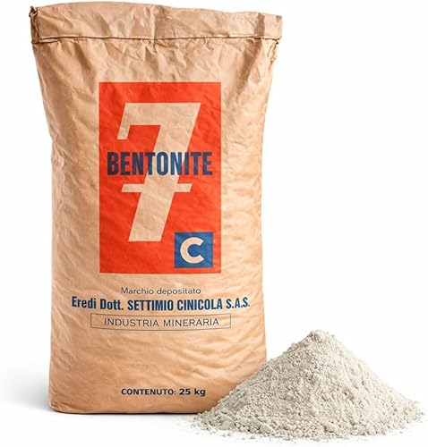 Ossian Bentonite Superventilata – Argilla Naturale in Polvere per Orto, Vite e Giardinaggio – Consentita in Agricoltura Biologica – Sacco 25 kg (25 KG)