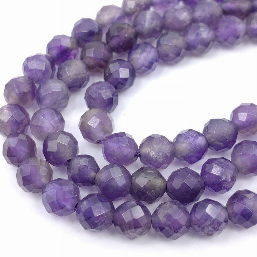 Amazon.co.jp: ビーズクラブ アメジスト 多面カット 4mm 1連 約82粒