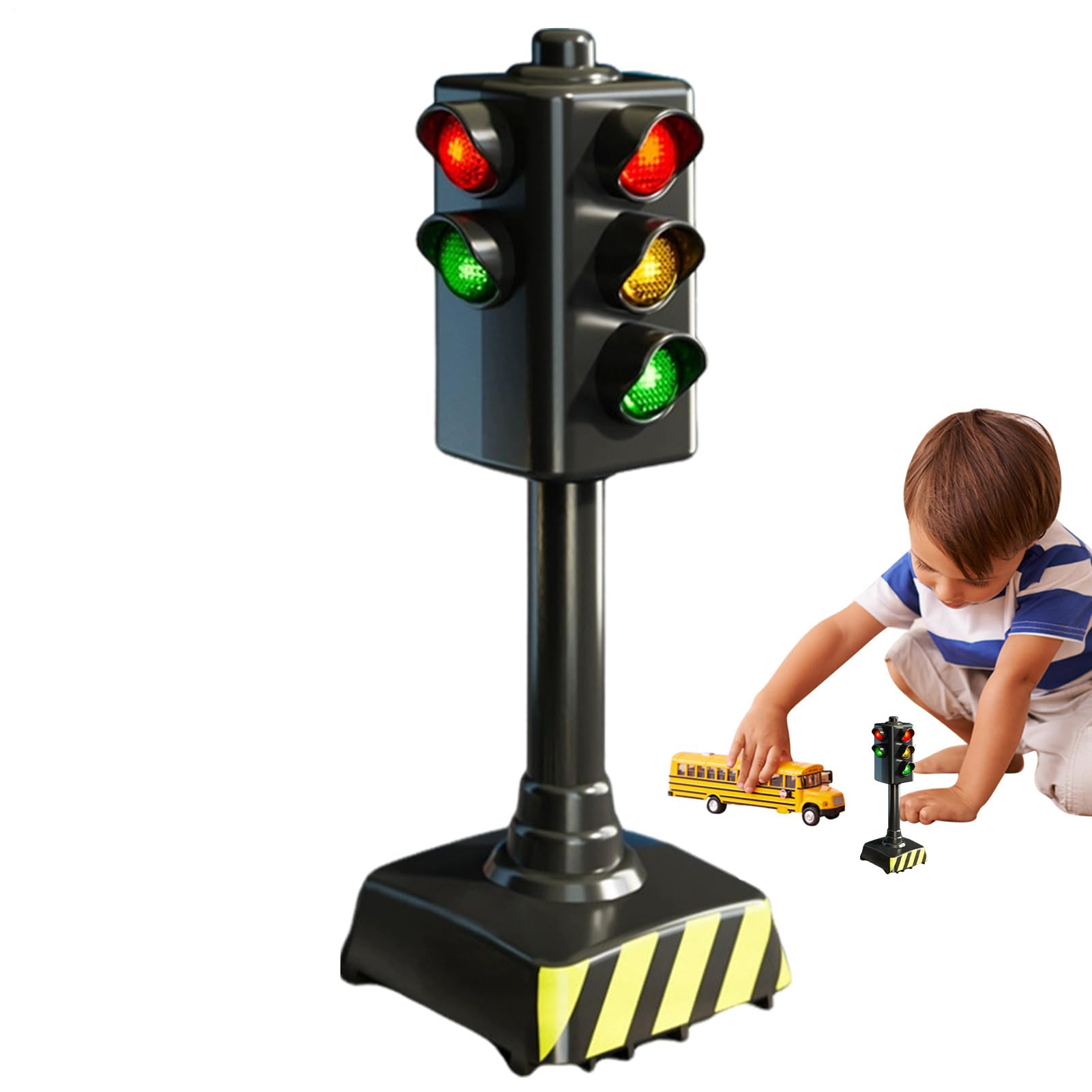 Generisch Verkehrsampel Spielzeug - 12,5x4cm Kinder Verkehrserziehung Signallichter | LED Verkehrszeichen | Fußgängerampel Modell, Sicherheitsanzeiger Verkehr, Licht & Sound, Für Kinder