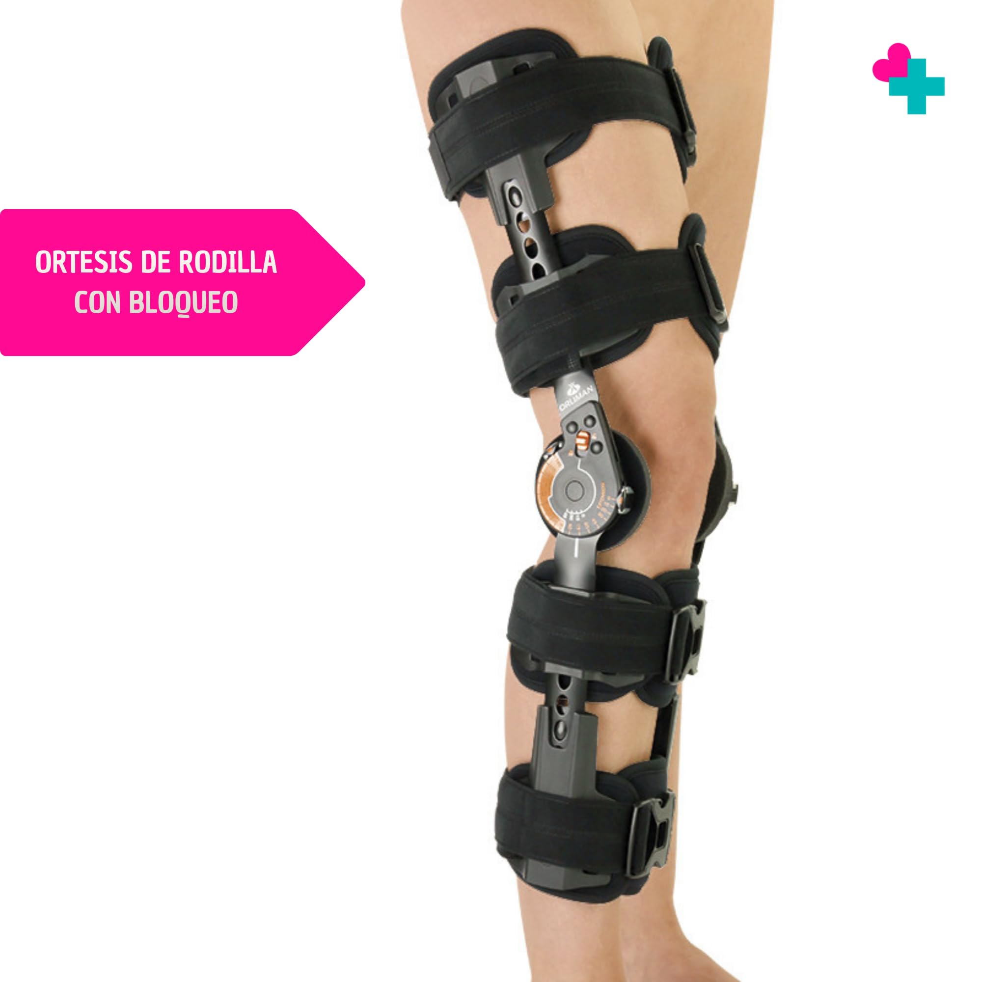 Ortesis de Rodilla con Bloqueo. Inmovilizador de Rodilla. Ortesis Rodilla graduable en Flexion. Ortesis de Tratamiento para Meniscos.Rodillera Post-Quirurgica de Ligamentos,Menisco y Tendon Rotuliano.