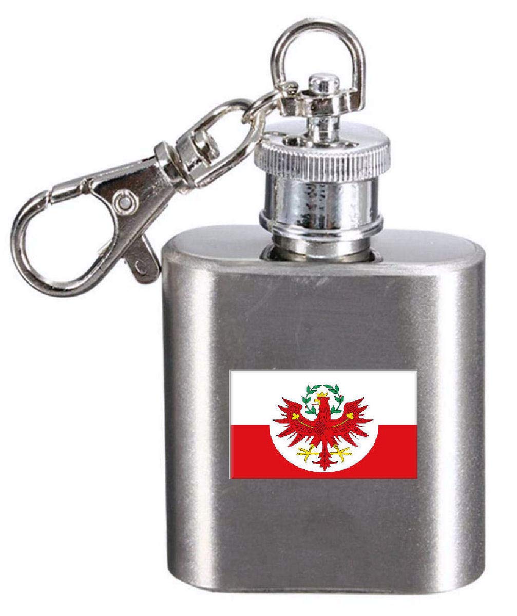 Porte-clés flasque gravé drapeau Tyrol : fini les fuites avec cette mini fiole de poche hermétique