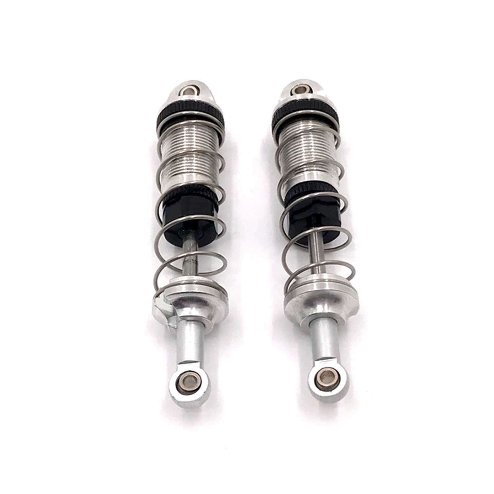 RC Repuestos para SCY 1/16 Actualización Metal Delantero Trasero Hidráulico Externo Amortiguador Resorte 4WD Piezas Repuesto Coche Teledirigido(Silver)