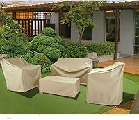 Vista 2 de Fundas para Muebles de Patio, Funda para Muebles de Exterior Impermeable, Fundas de Juego de Muebles de Patio para Juego de Conversación al Aire