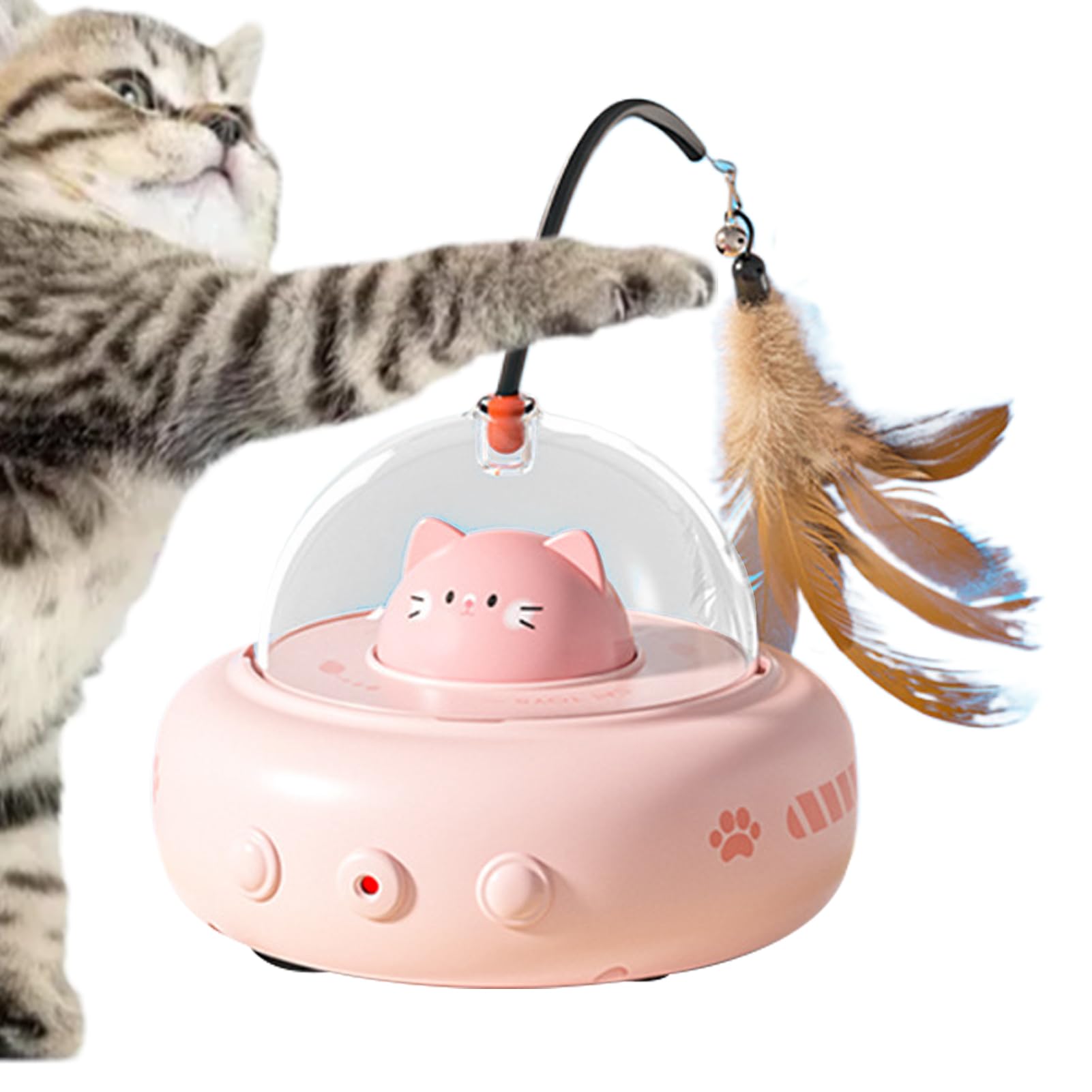 Ahuuen Automatic Cat Toy | Smart Fun Game with Teaser Wand | Rechargeable Cat Exercise Toy,for Pet Kitten Indoor Play Exercise Boredom Enrichment