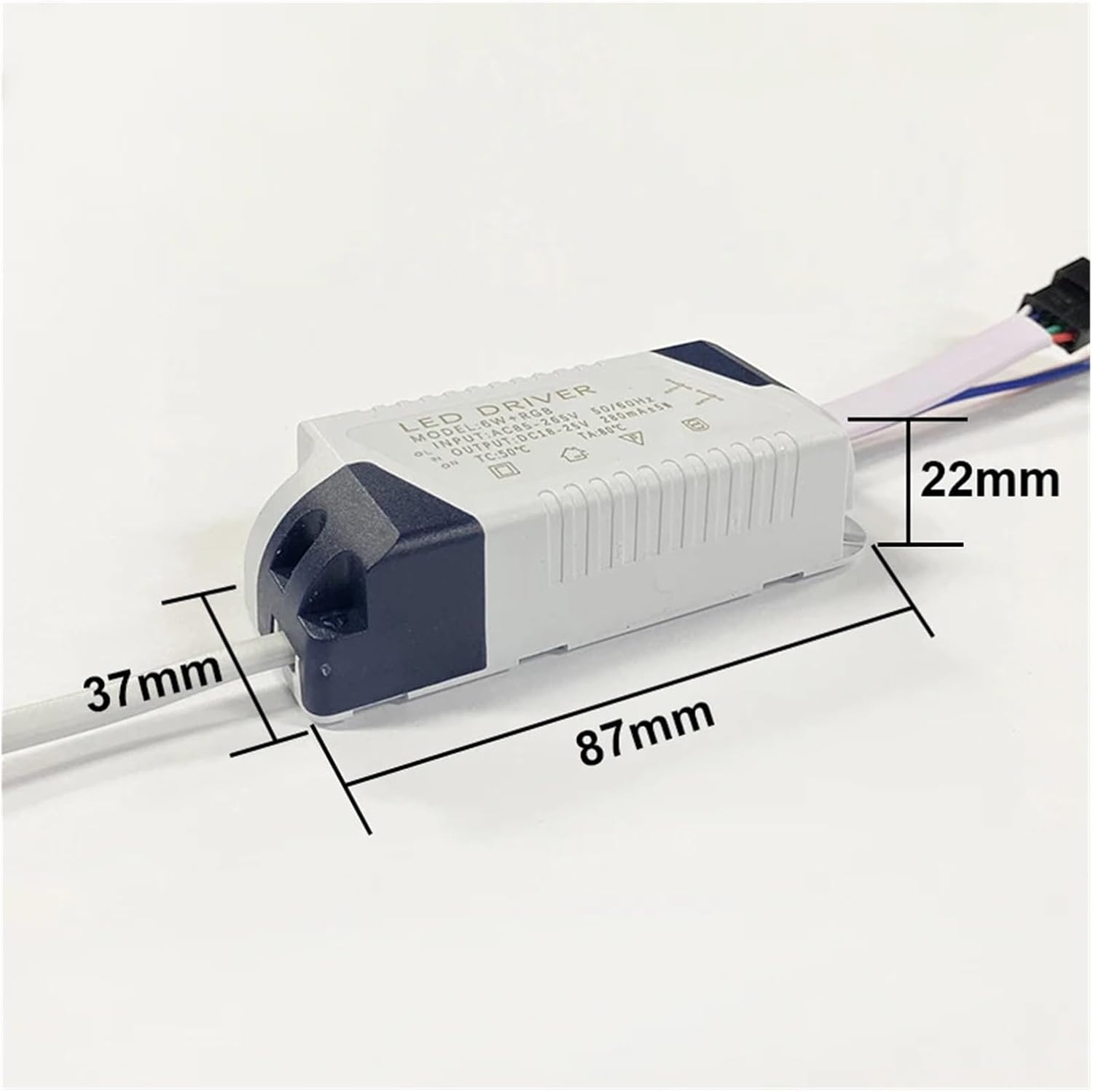 1PCS 3W/6W/12W/18W+RGB Ceiling Light Converter 2-Way Output 280mA LED Driver with 5-pin Connector Infrared Receiver(None Ir Controller,6W-RGB)