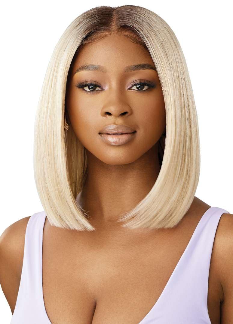 Outre Airtied 100% Fully Hand-Tied Wig - Human Hair Blend - Natural Yaki 12" (CHOCOLATE SWIRL)