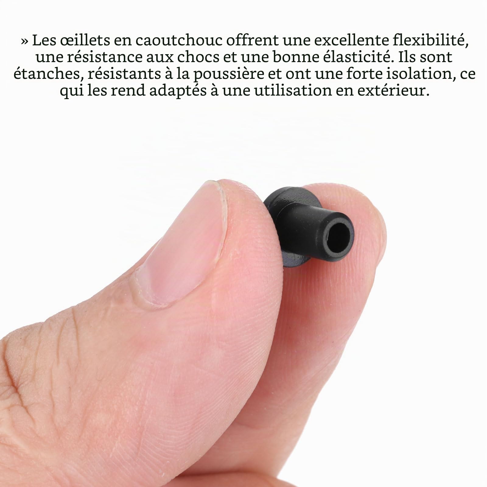 QUARKZMAN 50Pcs Passe Fils en Caoutchouc en Forme de T Diamètre de Montage 5mm, ID 3mm, Hauteur 8.5mm Noir Protection d'Étanchéité Passe-Câbles Flexibles pour Tuyau de Câble